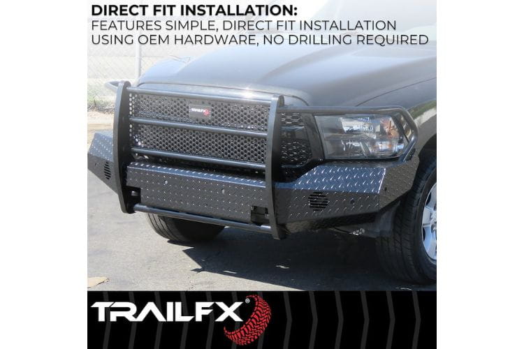 TrailFX front full replacement bumper FX3022A for 2015-2019 GMC Sierra 2500HD/3500HD durable black truck bumper protection