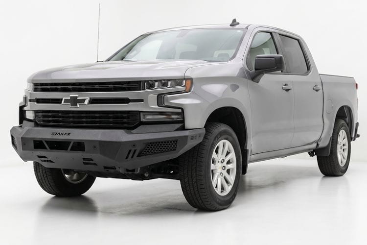 TrailFX steel front bumper FLDB011TI for 2022-2026 Chevy Silverado 1500 durable steel bumper replacement black finish