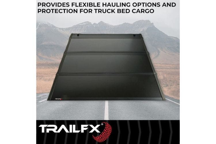 TrailFX HF3 Pro hard folding tonneau cover TFX1712 for 2019-2026 Chevy Silverado 1500 5.7 bed durable tri fold tonneau cover.