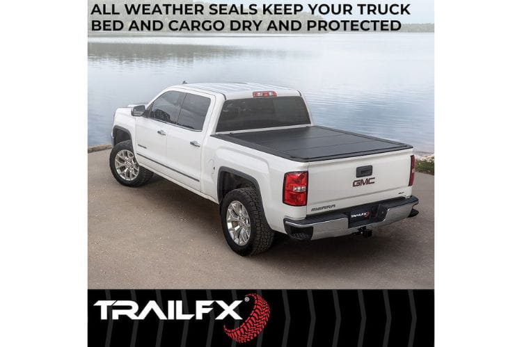 TrailFX HF3 Pro hard folding tonneau cover TFX1712 for 2019-2026 Chevy Silverado 1500 5.7 bed durable tri fold tonneau cover.