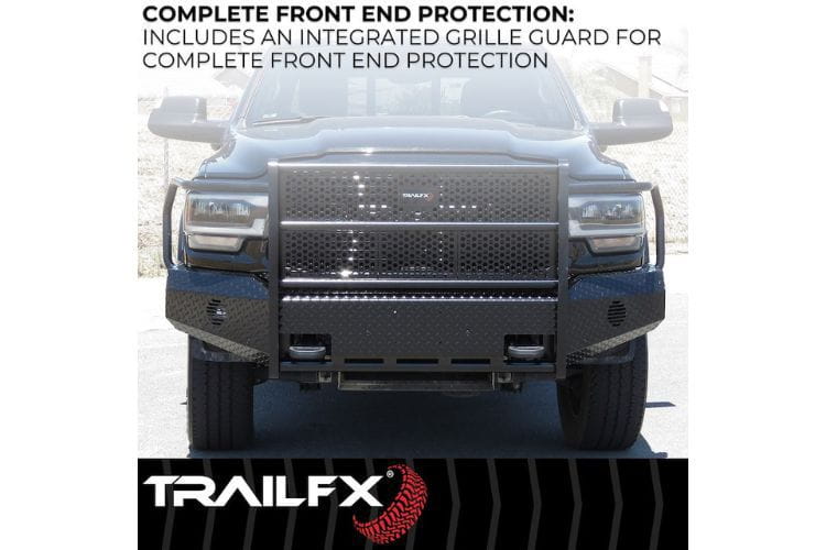 TrailFX front full replacement bumper FX3021A for 2015-2019 Chevy Silverado 2500HD/3500HD durable TrailFX bumper black finish