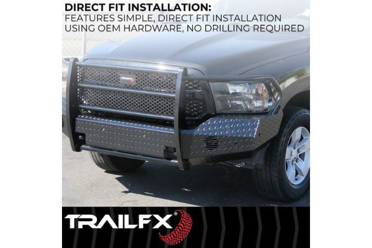 TrailFX front full replacement bumper FX3021A for 2015-2019 Chevy Silverado 2500HD/3500HD durable TrailFX bumper black finish