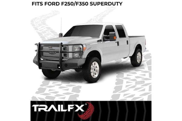 TrailFX front full replacement bumper FX3000A for 2011-2016 Ford F250/F350 Super Duty durable replacement front bumper black