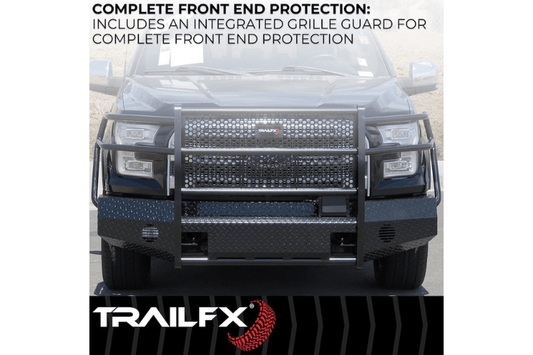 TrailFX full replacement front bumper FX3002A for 2005–2007 Ford F250/F350 Super Duty, heavy-duty steel truck bumper for front protection.