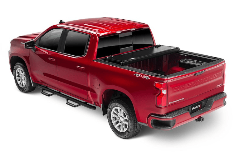 TrailFX HF3 hard tri fold tonneau cover TFX8005 for 2019-2026 Chevy Silverado 1500 5.8 bed durable tri fold tonneau cover.