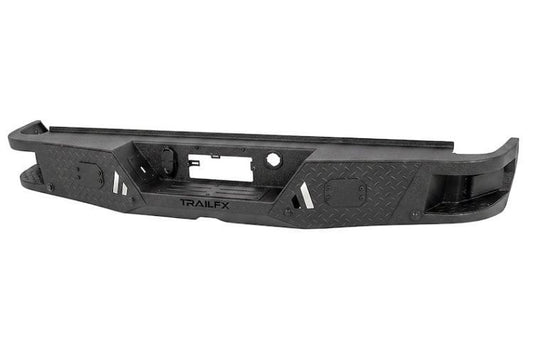 TrailFX rear bumper RLDB009TI for 2019-2026 Chevy Silverado 1500 durable light duty steel truck rear bumper black finish