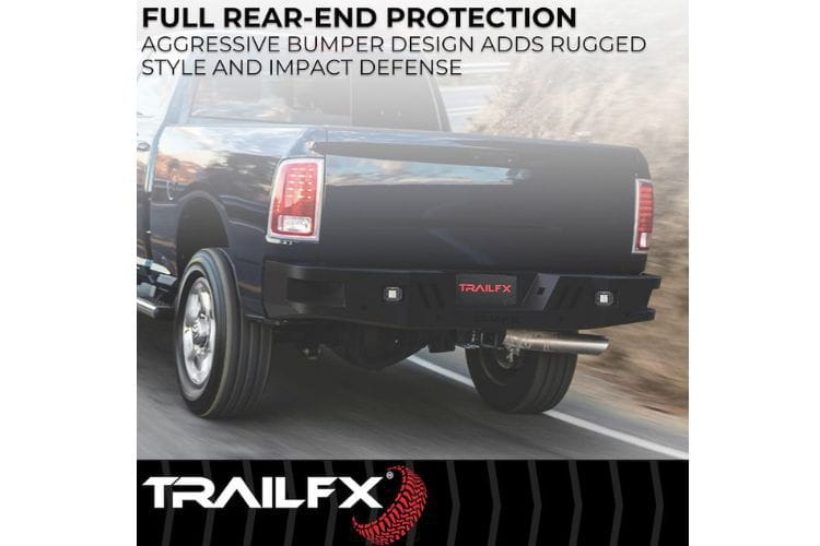 TrailFX rear bumper RLDB009TI for 2019-2026 Chevy Silverado 1500 durable light duty steel truck rear bumper black finish