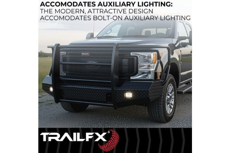 TrailFX steel front bumper replacement FX3004A for 2011-2014 Chevy Silverado 2500HD/3500HD durable steel replacement bumper