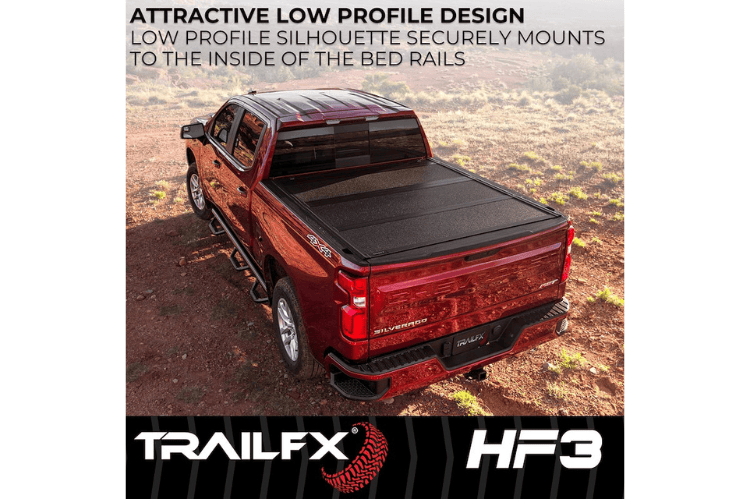 TrailFX HF3 hard tri fold tonneau cover TFX8005 for 2019-2026 GMC Sierra 1500 5.8 bed durable tri fold tonneau cover.
