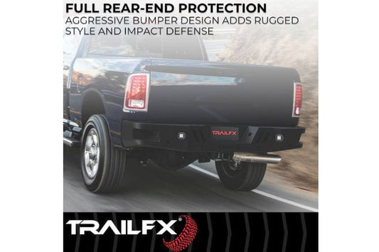 TrailFX rear bumper RLDB009TI for 2019-2026 GMC Sierra 1500 durable light duty steel truck rear bumper black finish