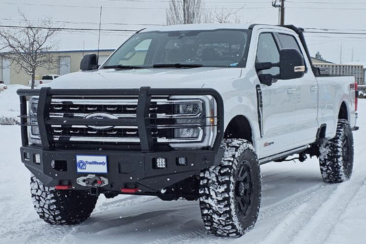 TrailReady Extreme Duty Full Guard front bumper 12400G for 2023-2026 Ford F250/F350 Super Duty durable protection black