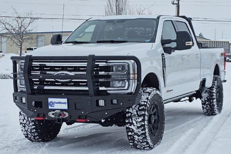 TrailReady Extreme Duty Full Guard front bumper 12400G for 2023-2026 Ford F250/F350 Super Duty durable protection black
