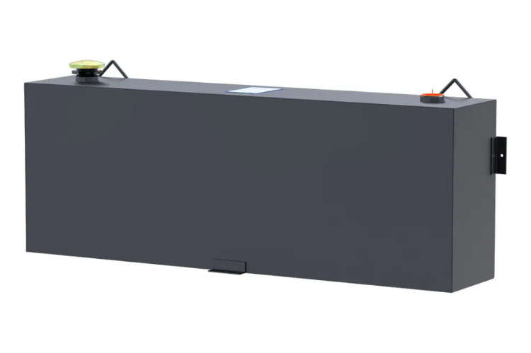 UWS Matte Black Steel Transfer Tank ST-45-R-MB, 45-Gallon capacity for 1999-2014 GMC Sierra 2500/3500 – Durable, rectangular tank for hardworking trucks.