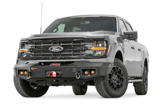 Warn Ascent front bumper 111433 for 2024–2026 Ford F-150, a durable winch-ready truck bumper built for rugged front protection.