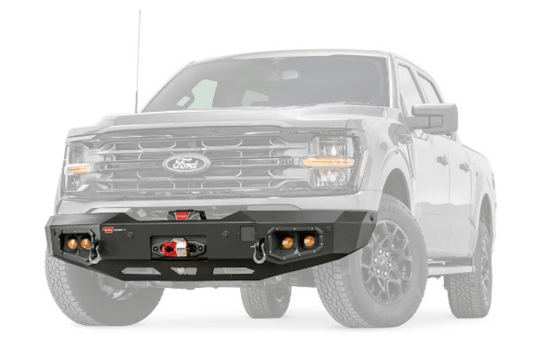 Warn Ascent front bumper 111433 for 2024–2026 Ford F-150, a durable winch-ready truck bumper built for rugged front protection.