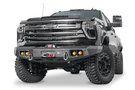 Warn Ascent winch-ready front bumper for Chevy Silverado 2500HD.