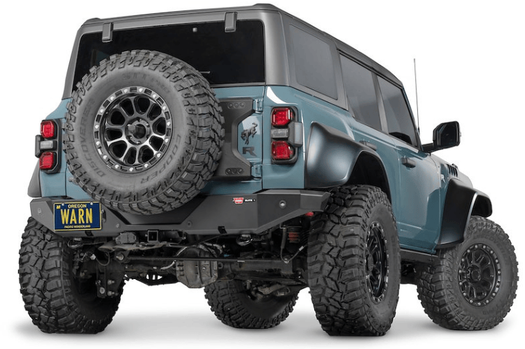 Warn Elite rear bumper 111117 installed on 2021–2026 Ford Bronco