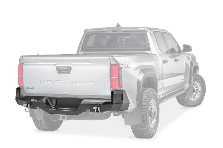 Warn Elite rear bumper 111170 for 2024–2026 Toyota Tacoma, heavy-duty steel bumper for rear-end protection and style.