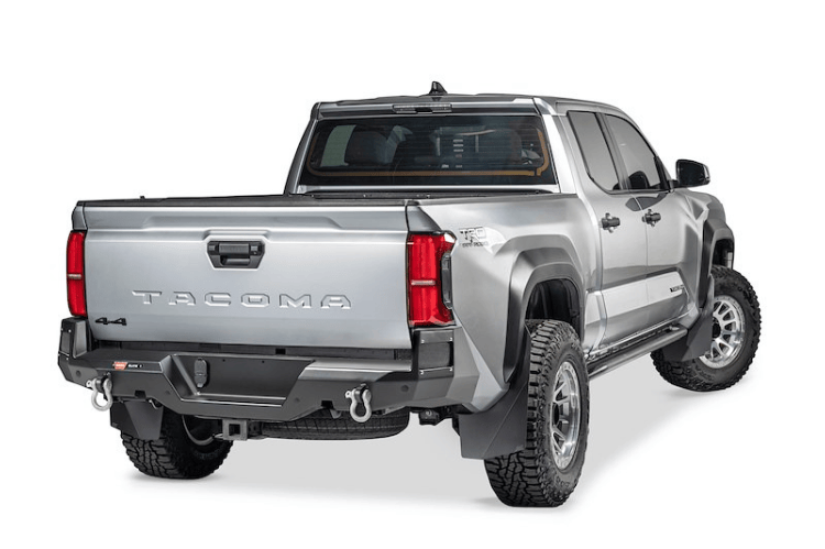 Warn Elite rear bumper 111170 for 2024–2026 Toyota Tacoma, heavy-duty steel bumper for rear-end protection and style.