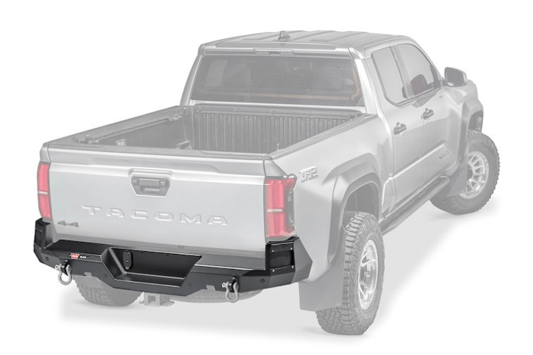 Warn Elite rear bumper 111170 for 2024–2026 Toyota Tacoma, heavy-duty steel bumper for rear-end protection and style.