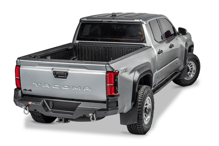 Warn Elite rear bumper 111170 for 2024–2026 Toyota Tacoma, heavy-duty steel bumper for rear-end protection and style.
