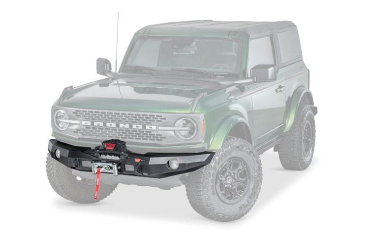 Warn Elite Series front bumper 111115 installed on 2021–2026 Ford Bronco off-road SUV