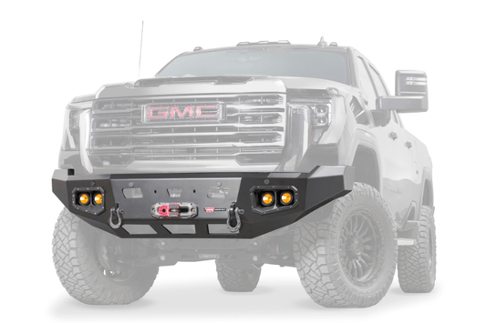 Warn 111073 aftermarket front bumper for GMC Sierra 2500HD/3500HD – HD winch bumper with no grille guard