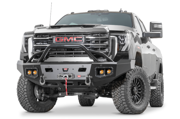 Warn 111075 Ascent HD prerunner aftermarket front bumper for 2024–2025 GMC Sierra 2500HD/3500HD – heavy duty winch bumper for front end replacement