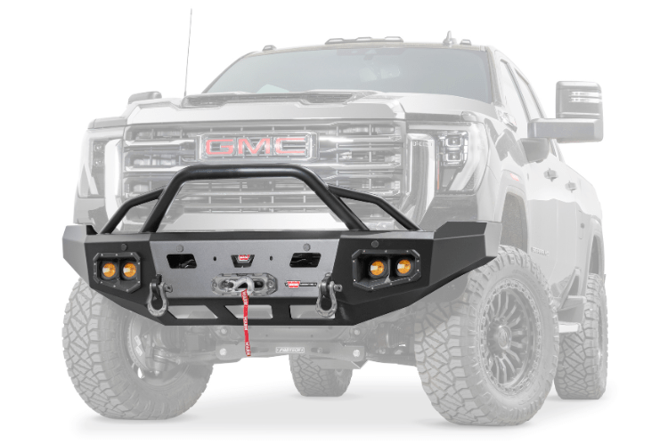 Warn 111075 Ascent HD prerunner aftermarket front bumper for 2024–2025 GMC Sierra 2500HD/3500HD – heavy duty winch bumper for front end replacement