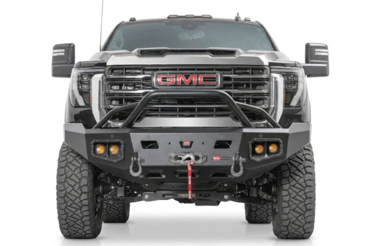 Warn 111075 Ascent HD prerunner aftermarket front bumper for 2024–2025 GMC Sierra 2500HD/3500HD – heavy duty winch bumper for front end replacement