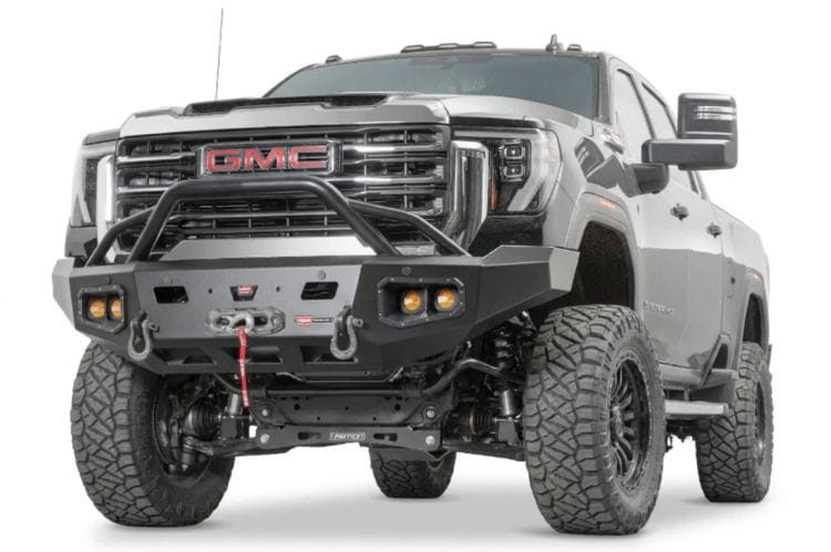Warn 111075 Ascent HD prerunner aftermarket front bumper for 2024–2025 GMC Sierra 2500HD/3500HD – heavy duty winch bumper for front end replacement