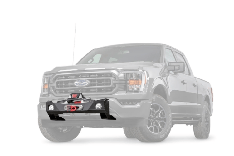 Warn winch carrier kit Trans4mer Gen III mid frame 107650 for 2017–2026 Ford F450/F550 Super Duty, designed for secure winch mounting.