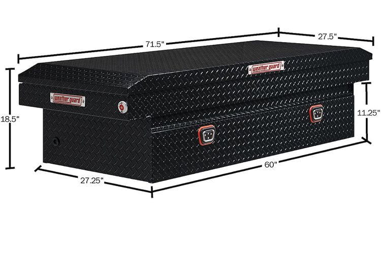 Weather Guard 117-5-04 GMC Sierra 2500/3500 HD 2018-2025 Saddle Box Aluminum Full Extra Wide Gloss Black