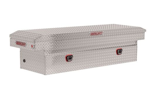 Weather Guard saddle box 127-0-04 on 2018-2026 Chevy Silverado 1500, durable aluminum tool box for secure storage