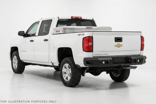 Weather Guard saddle box 127-0-04 on 2018-2026 Chevy Silverado 1500, durable aluminum tool box for secure storage