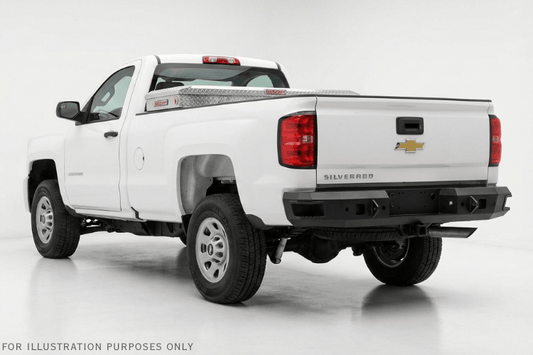 Weather Guard saddle box 127-0-04 on 2018-2026 Chevy Silverado 2500HD/3500HD, aluminum tool box, clear finish