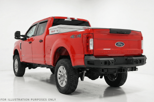 Truck saddle tool box 127-0-04 by Weather Guard on 2018-2026 Ford F250/F350 Superduty, aluminum, full standard design