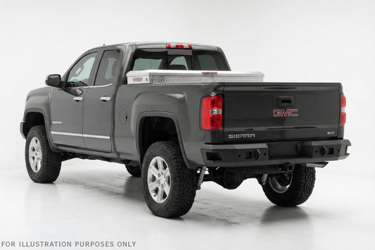 Secure your tools with truck saddle box 127-0-04 by Weather Guard on 2018-2026 GMC Sierra 1500, aluminum and clear finish