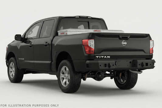 Heavy-duty truck saddle tool box 127-0-04 by Weather Guard for 2018–2024 Nissan Titan, aluminum design