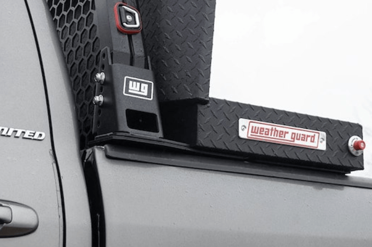 Weather Guard 127-52-04 saddle truck box, sleek aluminum tool box in textured matte black, 11 cu ft of rugged storage for Ram 1500