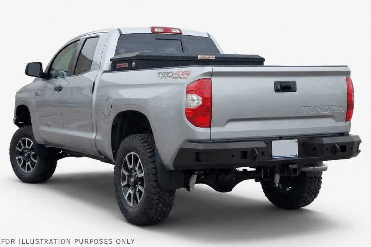 Protect and organize gear with Weather Guard saddle tool box 127-52-04, 11 cu ft aluminum, matte black, fits 2018-2025 Toyota Tundra