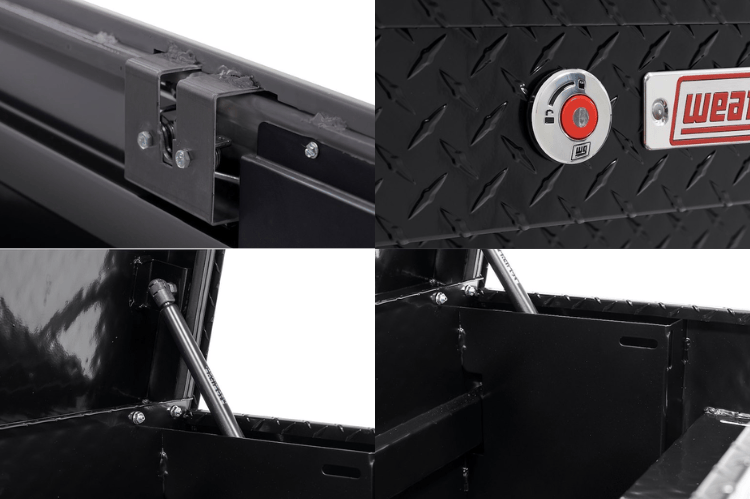 Sleek aluminum Weather Guard Side Box 174-5-04 with 4 cu ft rugged storage built for Chevy Silverado 1500 2015-2026 durability