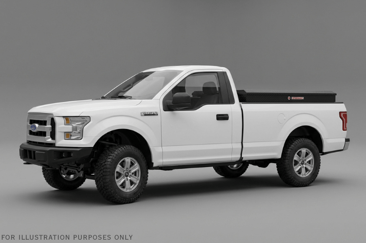 Weather Guard Lo-Side Box 174-5-04 56in gloss black aluminum side truck box for 2015–2026 Ford F150 with sleek low-profile design