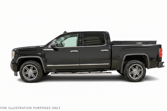 Weather Guard Lo-Side Box 174-5-04 56in aluminum gloss black side storage for 2015-2026 GMC Sierra 1500 beds, keeps truck organized