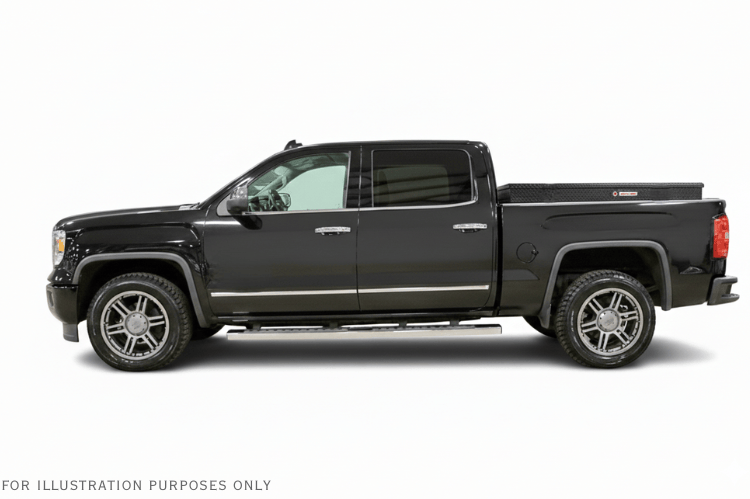 Weather Guard Lo-Side Box 174-5-04 56in aluminum gloss black side storage for 2015-2026 GMC Sierra 1500 beds, keeps truck organized