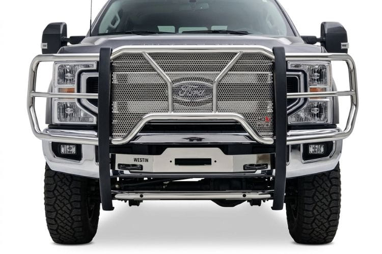 Westin HDX winch mount grille guard 57-94100 for 2023-2026 Ford F250/F350 Superduty polished stainless steel protection