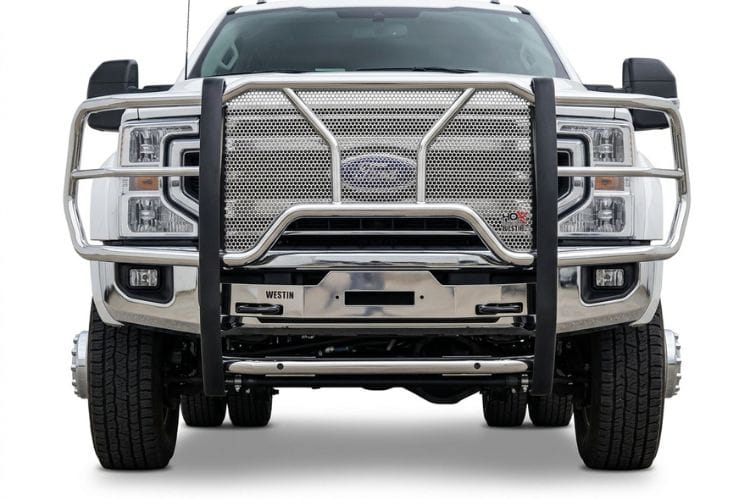 Westin HDX winch mount grille guard 57-94100 for 2023-2026 Ford F450/F550 Superduty polished stainless steel protection