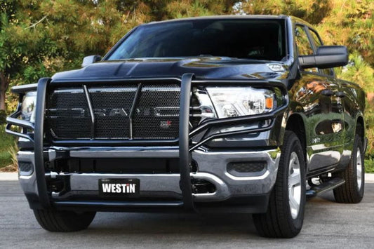 Westin HDX Heavy Duty Grille Guard 57-4110 polished stainless steel for 2025-2026 Ram 1500, best grille guard stainless steel