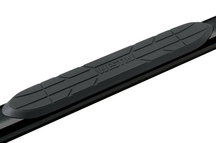 Westin Premier 4-inch oval nerf bars 22-5045 black steel for 2004–2014 Chevy Silverado 2500HD/3500HD.