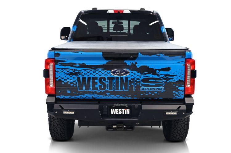 Westin Pro-Series rear bumper 58-421275 for 2023-2026 Ford F450/F550 Superduty textured black heavy duty rear truck bumper